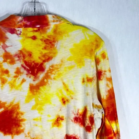 AJ Andrea Jovine XL Top Sunrise Sensations Tie Dye Orange‎ Yellow Handmade 1328 - Picture 7 of 11